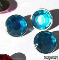 Набор брадсов Eyelet Outlet - Jewel Brads Blue, цвет голубой-аквамарин, 16 мм, 10 штук - ScrapUA.com