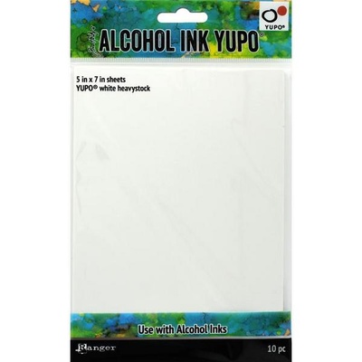 Бумага для алкогольных чернил Ranger Alcohol Ink Yupo Cardstock Heavyweight White, цвет белый, плотная, 12.5х17.5 см, 10 листов