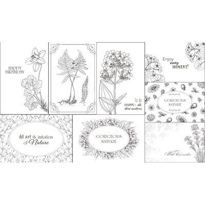 Набір листівок для розмальовування маркерами Botany Summer, ТМ Фабрика Декору