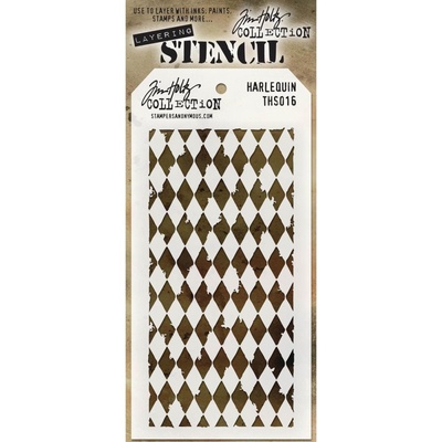 Маска Tim Holtz - Stampers Annon Layered Stencil 4.125"X8.5" - Harlequin - Ромбы