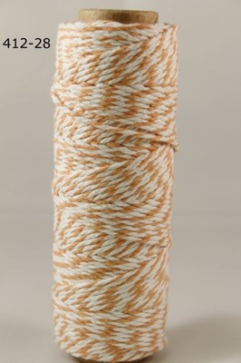 Бавовняний шнур від Baker's Twine - Orange, 2 мм, колір помаранчевий/білий, 1 м