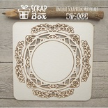Чіпборд ScrapBox - Рамка кругла ажурний декоративний листяний орнамент