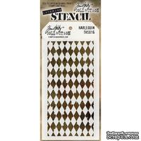 Маска Tim Holtz  - Stampers Annon Layered Stencil 4.125&quot;X8.5&quot; - Harlequin - Ромбы - ScrapUA.com