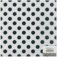 Ацетатный лист с фольгированием в голубой горошек от Blue Foil Dots, 30х30 см