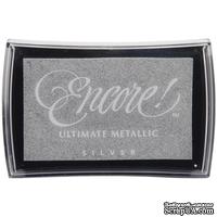 Чернила Tsukineko Encore Ultimate Metallic Ink Pad - Silver - ScrapUA.com