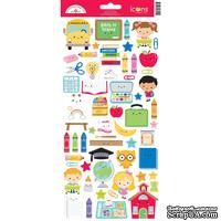Наклейки от Doodlebug - Cardstock Stickers 6&quot;X13&quot; - School Days Icons - ScrapUA.com