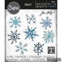 Ножи Снежинки от Sizzix Thinlits Dies By Tim Holtz - Scribbly Snowflakes, 8 шт.