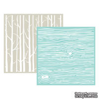 Набор папок для тиснения We R Memory Keepers - Embossing Folder - Wood Grain, 15х15 см, 2 шт.