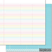 Лист скрапбумаги от Lawn Fawn - Really Rainbow Double-Sided Cardstock 12&quot;X12&quot; True Blue, 30х30 см - ScrapUA.com