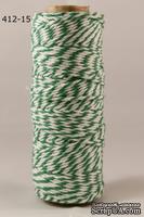 Хлопковый шнур от Baker's Twine - Green, 2 мм, цвет зеленый/белый, 1 м