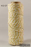 Хлопковый шнур от Baker&#039;s Twine - Yellow, 2 мм, цвет желтый/белый, 1 м - ScrapUA.com