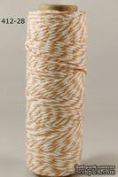 Хлопковый шнур от Baker's Twine - Orange, 2 мм, цвет оранжевый/белый, 1 м