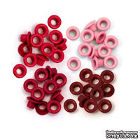 Люверси - WeRM - Aluminum Red, 60 штук, 4 червоних кольори - ScrapUA.com