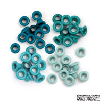 Люверси від We R Memory Keepers - Aqua, 60 штук, 4 кольори - ScrapUA.com