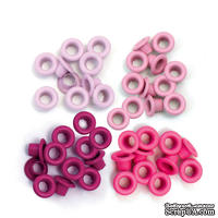 Люверси - WeRM - Aluminum Pink, 60 штук, 4 рожевих кольори - ScrapUA.com
