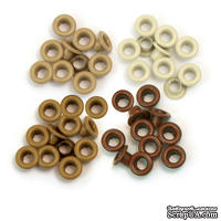 Люверси - WeRM - Aluminum Brown, 60 штук, 4 відтінки коричневого