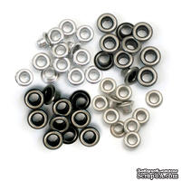 Люверсы от We R Memory Keepers - Cool Metal, 60 штук, 4 оттенка - ScrapUA.com