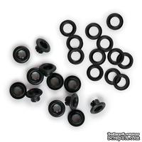 Люверси і кільця від WeRM -3/16, We R Eyelets &amp; Washers Standar,  колір чорний, 35 шт. - ScrapUA.com