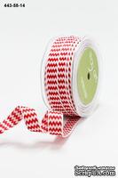 Лента Red/White, цвет красный/белый, ширина 1,6 см, длина 90 см - ScrapUA.com