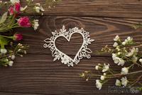 Чипборд от WOODchic - &quot;Сердце растительное&quot;, 11х9 см - ScrapUA.com