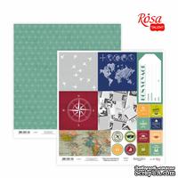 Бумага для скрапбукинга от ROSA TALENT - Make your journey 2, двусторонняя, 30х30см, 200г/м2 - ScrapUA.com
