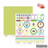 Бумага для скрапбукинга от ROSA TALENT - Cake delicious 6, двусторонняя, 30х30см, 200г/м2 - ScrapUA.com