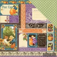 ЦЕНА СНИЖЕНА! Лист бумаги Graphic 45 - October Collection, размер 30х30 см, двусторонняя