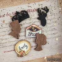 ЦЕНА СНИЖЕНА! Деревянные украшения Prima - Wood Icons - Cigar Box Secrets, 24 штуки