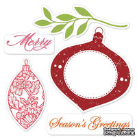 Лезвия и штампы - Sizzix - Framelits Die Set 5PK w/Stamps - Ornaments, 5 шт.