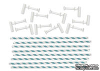 Трубочки и держатели для вертушек от We R Memory Keepers -  Aqua Pinwheel Attachments