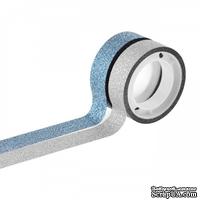 Набор лент самоклеящихся блестящих с клеевым слоем Silver and Blue, 2 шт по 3 м, TM Santi
