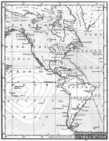 Резиновый штамп Hero Arts - Map of America, на деревянном блоке