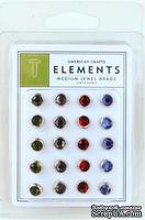 Набор брадс от American Crafts - Medium Jewel Brads Earth Tones - ScrapUA.com