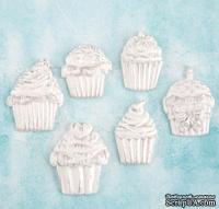 Набор украшений от Prima Marketing - Shabby Chic Treasures Resin Embellishments - Cupcakes, 6 шт - ScrapUA.com