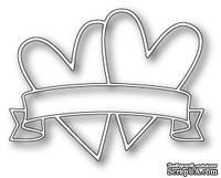 Ножи  от  Memory  Box  -  DIES  -Double  Heart  Banner - ScrapUA.com