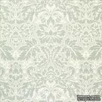 Лист односторонней скрапбумаги от Anna Griffin Paper - Olivia Embsd Acanthus Blu, 30 x 30