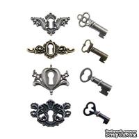 Набор металлических украшений Tim Holtz - Ideaology Locket Keys - ScrapUA.com