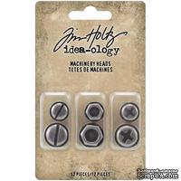 Набор металлических украшений Tim Holtz - Idea-Ology Metal Machinery Heads, 12 штук