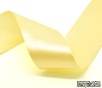 Атласная лента Pale Yellow, цвет желтый, ширина 70,7 мм, длина 90 см - ScrapUA.com
