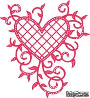 Нож для вырубки от Cheery Lynn Designs - Lattice Heart & Vines