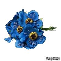 Мак, цвет синий, 11см, диаметр цветочка 4 см, 1шт.