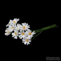 Хризантемы белого цвета, цветочек 12-13 мм, стебелек 10 см, 10шт.