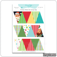 Бумажные украшения - Рождественские флажки "Christmas Wishlist Mini Bunting Flags", цвета: яркие, 36 шт.