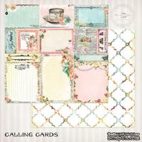 Лист скрапбумаги Blue Fern Studios - Blue Fern Montage Calling Cards, двусторонняя, 30х30 см