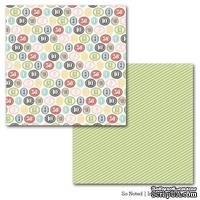 Лист двусторонней бумаги Carta Bella So Noted - Inked Numerals, размер 30х30 см - ScrapUA.com