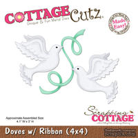 Лезвие CottageCutz - Doves w/ Ribbons, 10х10 см - ScrapUA.com