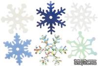 Снежинки из пластика Creative Impressions -  Medium Shimmer Snowflakes, 75 штук