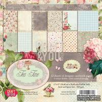Набор плотной скрапбумаги от Craft & You Design - TEA TIME, 30x30 см, 12 шт, 250 гр/м2