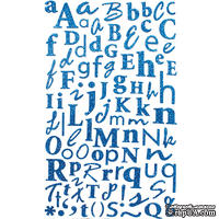 Наклейки - Alphabet Glitter Stickers - Turquoise, 170 шт - ScrapUA.com