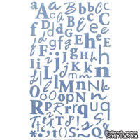 Наклейки - Alphabet Glitter Stickers - Dusky Blue,170 шт - ScrapUA.com